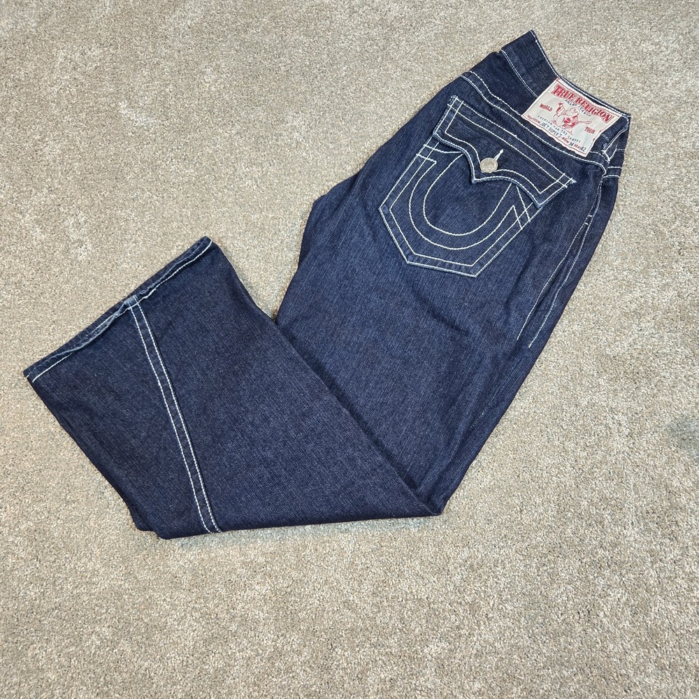 True Religion Joey Super T Jeans Y2K Vintage mens Size 34x 33  flare USA